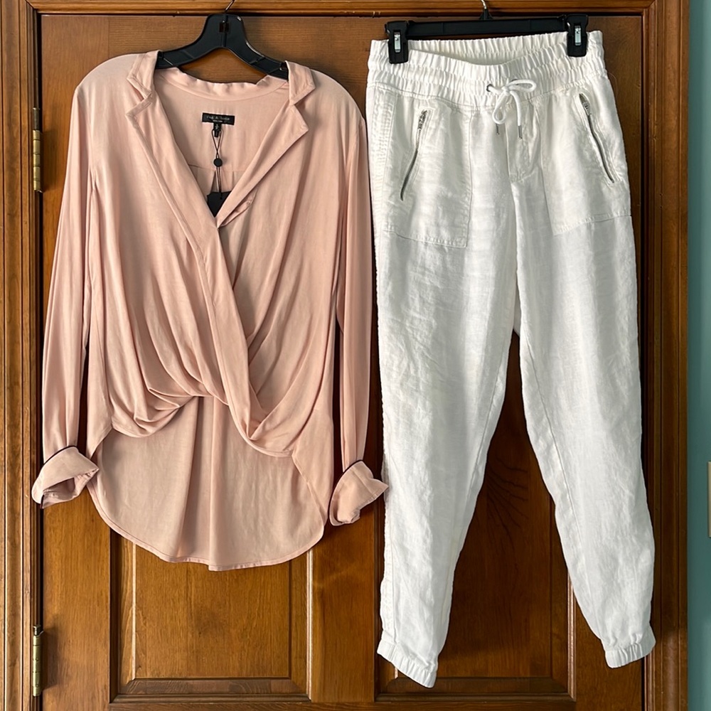 Athleta Cabo linen jogger size 2 white
